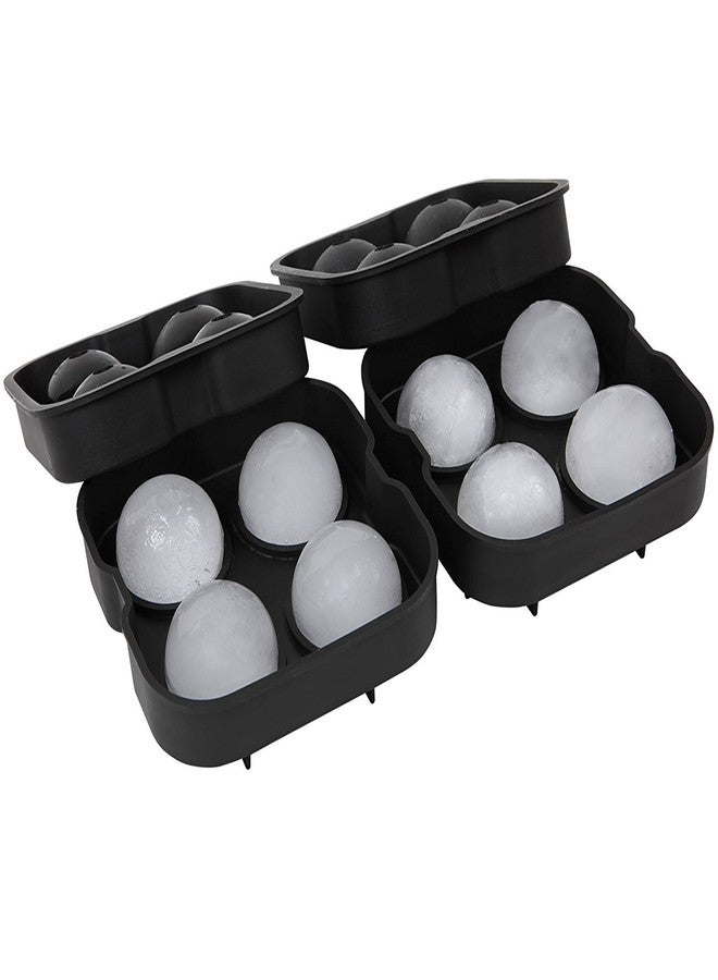 Iktu Ice Ball Maker, Large 2" Silicone Ice Ball Mold, Creates 8 Large 2 Inch Ice Cube Spheres - 2 Trays, 4 Balls Each - Image 1